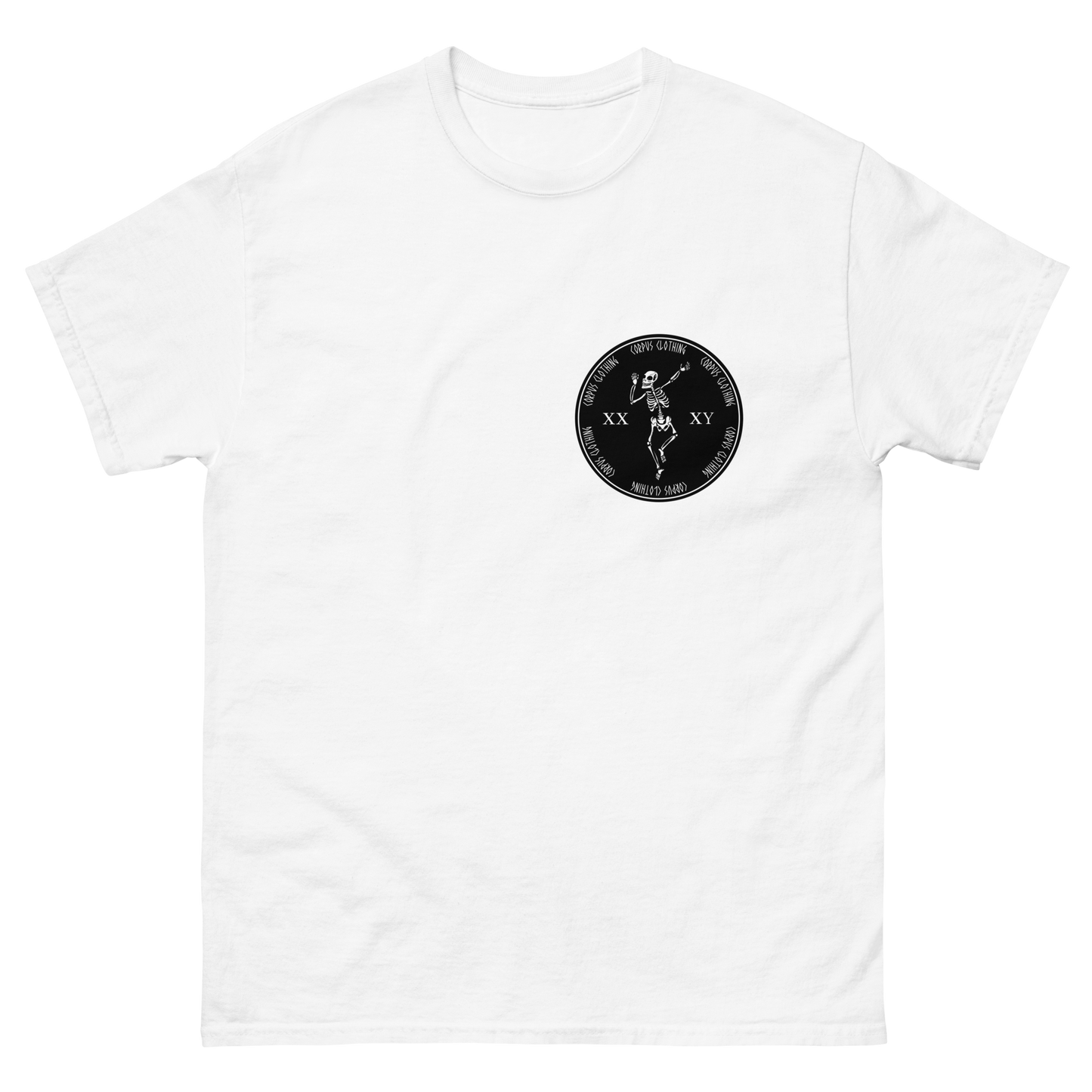 men's and women's white corpus T-shirt