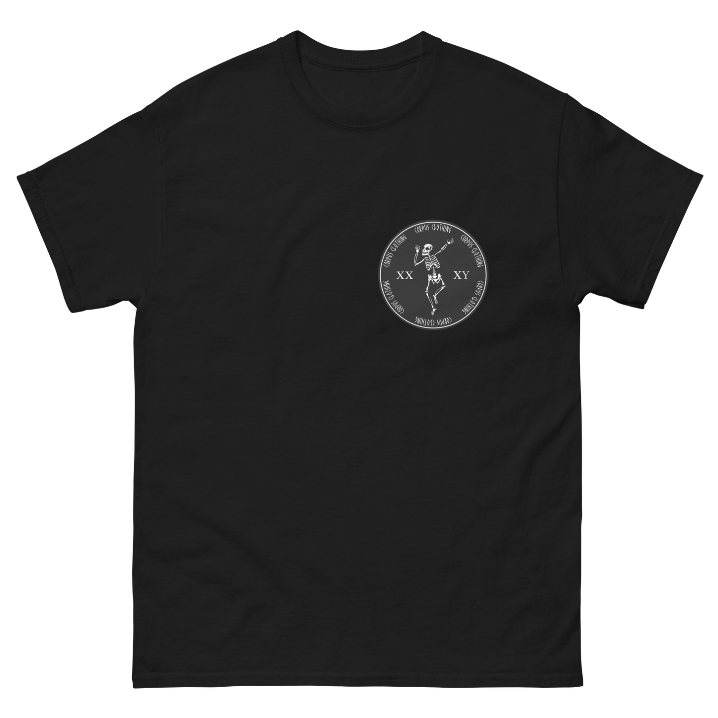 men's and women's black corpus T-shirt